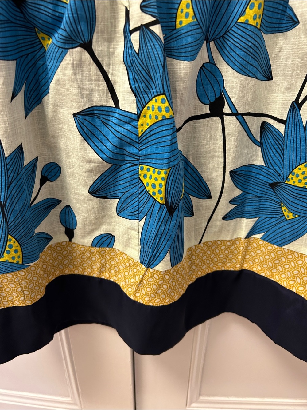 Hype Blue Floral Mini Skirt with Yellow Border - Picture 6 of 8